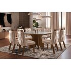 Conjunto Sala De Jantar Mesa Com 8 Cadeiras Liz Castanho/crem