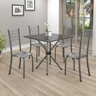 Conjunto Sala De Jantar Mesa Com Ardósia E 04 Cadeiras Dany A