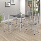 Conjunto Sala De Jantar Mesa Com Ardósia E 04 Cadeiras Dany P