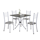 Conjunto Sala De Jantar Mesa Com Ardósia E 04 Cadeiras Dany P