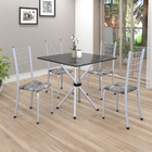 Conjunto Sala De Jantar Mesa Com Ardósia E 04 Cadeiras Dany P