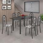 Conjunto Sala De Jantar Mesa Com Ardósia E 06 Cadeiras Iris P