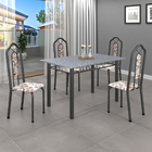 Conjunto Sala De Jantar Mesa Com Granito E 04 Cadeiras Bianca