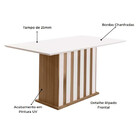 Conjunto Sala De Jantar Mesa Com Tampo Chanfrado Amalia 6 Cad