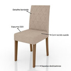 Conjunto Sala De Jantar Mesa Com Tampo Chanfrado Liz 6 Cadeir