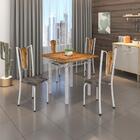 Conjunto Sala De Jantar Mesa Com Tampo Em Madeira Maciça E 04