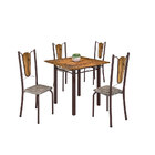 Conjunto Sala De Jantar Mesa Com Tampo Em Madeira Maciça E 04