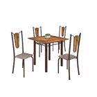 Conjunto Sala De Jantar Mesa Com Tampo Em Madeira Maciça E 04