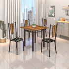 Conjunto Sala De Jantar Mesa Com Tampo Em Madeira Maciça E 04