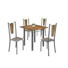 Conjunto Sala De Jantar Mesa Com Tampo Em Madeira Maciça E 04