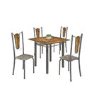Conjunto Sala De Jantar Mesa Com Tampo Em Madeira Maciça E 04