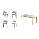 Conjunto Sala De Jantar Mesa Com Vidro Candian 4 Cadeiras Ble