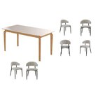 Conjunto Sala De Jantar Mesa Com Vidro Candian 6 Cadeiras Ble