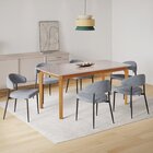 Conjunto Sala De Jantar Mesa Com Vidro Candian 6 Cadeiras Ble