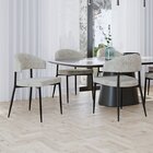 Conjunto Sala De Jantar Mesa Com Vidro Candian 6 Cadeiras Ble