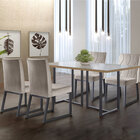 Conjunto Sala De Jantar Mesa Com Vidro E 04 Cadeiras 135cm At