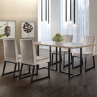 Conjunto Sala De Jantar Mesa Com Vidro E 04 Cadeiras 135cm At