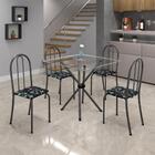 Conjunto Sala De Jantar Mesa Com Vidro E 04 Cadeiras Ane B Ar