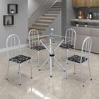 Conjunto Sala De Jantar Mesa Com Vidro E 04 Cadeiras Ane B Pa