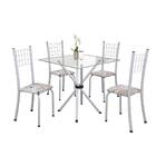 Conjunto Sala De Jantar Mesa Com Vidro E 04 Cadeiras Dany Bot