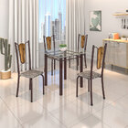 Conjunto Sala De Jantar Mesa Com Vidro E 04 Cadeiras Julia Ci