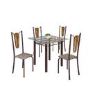 Conjunto Sala De Jantar Mesa Com Vidro E 04 Cadeiras Julia Ci