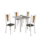 Conjunto Sala De Jantar Mesa Com Vidro E 04 Cadeiras Julia Pr