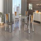 Conjunto Sala De Jantar Mesa Com Vidro E 04 Cadeiras Julia Pr
