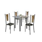 Conjunto Sala De Jantar Mesa Com Vidro E 04 Cadeiras Julia Pr