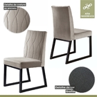 Conjunto Sala De Jantar Mesa Com Vidro E 06 Cadeiras Atena Ve