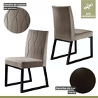 Conjunto Sala De Jantar Mesa Com Vidro E 06 Cadeiras Atena Ve