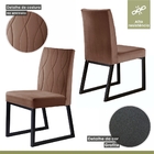 Conjunto Sala De Jantar Mesa Com Vidro E 06 Cadeiras Atena Ve