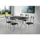 Conjunto Sala De Jantar Mesa Com Vidro E 06 Cadeiras Londres