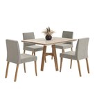 Conjunto Sala De Jantar Mesa Com Vidro E 4 Cadeiras Cristal