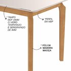 Conjunto Sala De Jantar Mesa Com Vidro Madeira Maciça Com 6 C