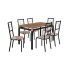 Conjunto Sala De Jantar Mesa Copenhague 136cm 6 Cadeiras Mont