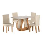 Conjunto Sala De Jantar Mesa Criare Com 4 Cadeiras Venus  Móv