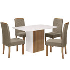 Conjunto Sala De Jantar Mesa Cris Piccola 136cm E 4 Cadeiras