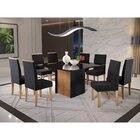 Conjunto Sala De Jantar Mesa Cris Quadrada Tampo Vidro Com 8