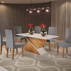 Conjunto Sala De Jantar Mesa Croacia Com 6 Cadeiras Venus  Me