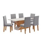 Conjunto Sala De Jantar Mesa Croacia Com 6 Cadeiras Venus  Me