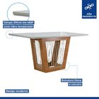 Conjunto Sala De Jantar Mesa Cuenca Tampo Vidro/mdf Com 6 Cad