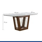 Conjunto Sala De Jantar Mesa Cuenca Tampo Vidro/mdf Com 6 Cad