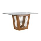 Conjunto Sala De Jantar Mesa Cuenca Tampo Vidro/mdf Com 6 Cad