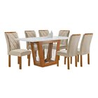 Conjunto Sala De Jantar Mesa Cuenca Tampo Vidro/mdf Com 6 Cad