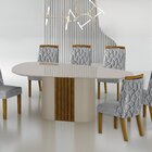 Conjunto Sala De Jantar Mesa Dacota 6 Cadeiras Dacota Freijo/