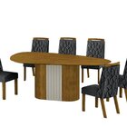 Conjunto Sala De Jantar Mesa Dacota 6 Cadeiras Dacota Freijo/
