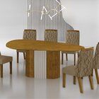 Conjunto Sala De Jantar Mesa Dacota 6 Cadeiras Dacota Freijo/