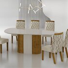 Conjunto Sala De Jantar Mesa Dacota 6 Cadeiras Dacota Freijo/