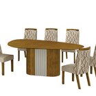 Conjunto Sala De Jantar Mesa Dacota 6 Cadeiras Dacota Freijo/